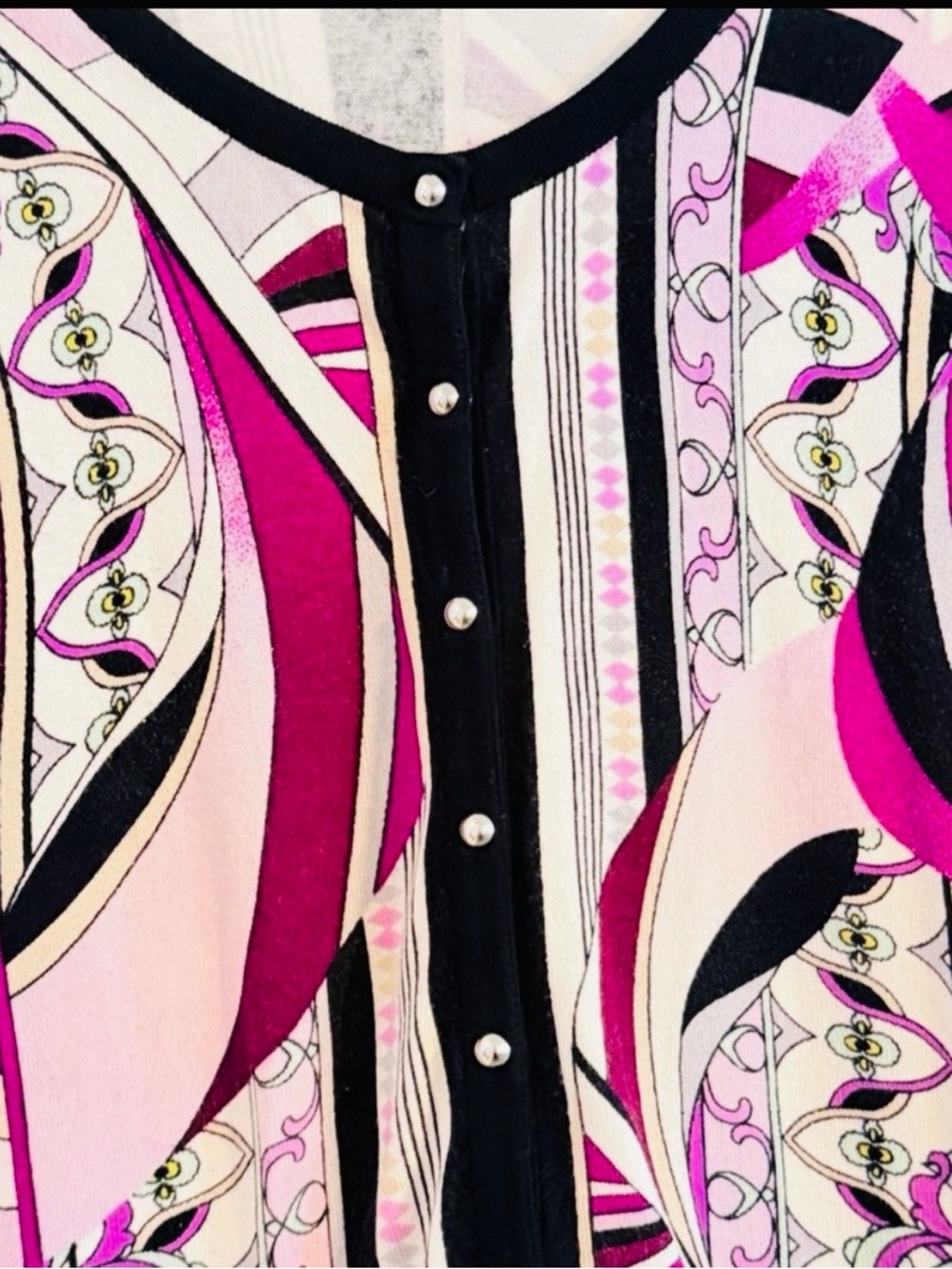 White House Black Market Stylish Abstracted Colorful Cardigan Size L - Picture 3 of 8